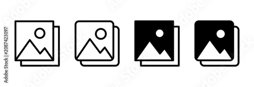 Picture icon set vector. photo gallery sign and symbol. image icon