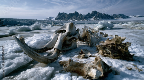 mammoth skeleton in the ice