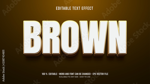 brown editable text effect 3d