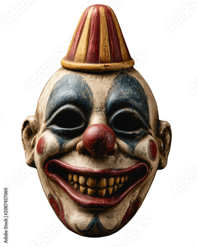 Mask of clown on transparency background 