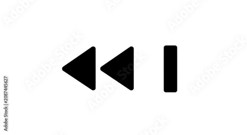 Vector illustration of rewind button icon on a transparent background