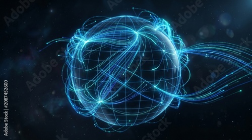 Abstract Digital Light Spherical Energy Network Connection