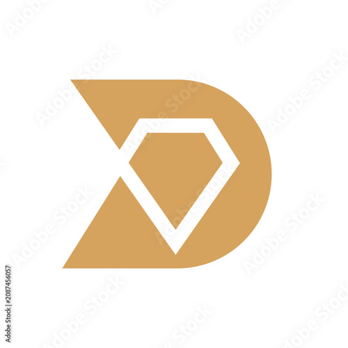 Letter D diamond modern luxury logo design
