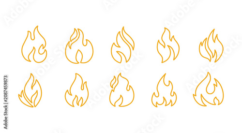 Fotografía Simple Fire Line Icon Collection
