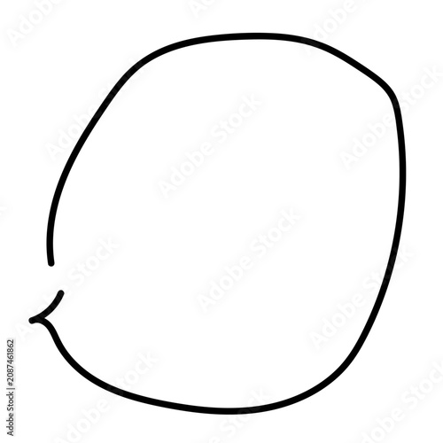 Φωτογραφία メッセージやセリフに使える手描きのふきだし_線画_丸2