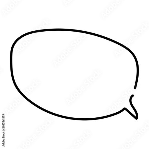 Foto メッセージやセリフに使える手描きのふきだし_線画_丸5