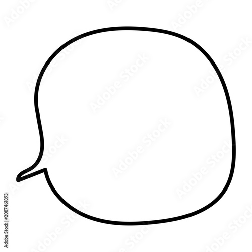 Bild auf Leinwand メッセージやセリフに使える手描きのふきだし_線画_丸7