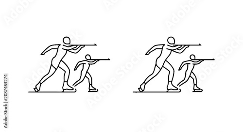 Silhouette of skaters in dynamic motion pose.