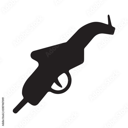 Foto Flintlock Pistol Silhouette Against White Background weapon