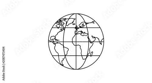 Vászonkép Illustration of a globe with Americas visible