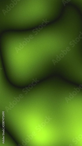 Abstract vertical biomorphic gradient with flowing organic shapes in lime green against dark backdrop. Futuristic glowing motion background for presentation, intro, technology, AI, social media design