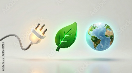 3D Environmental and Sustainability Symbols