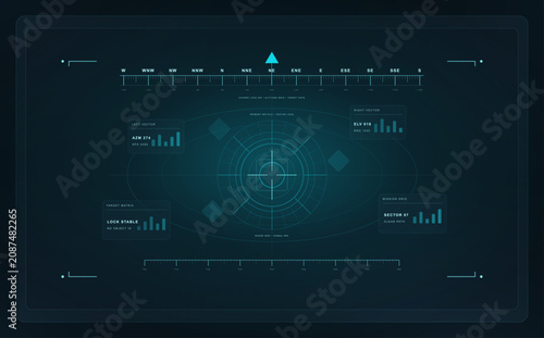 Bild auf Leinwand Futuristic Head Up Display Interface