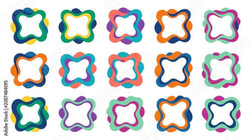 Foto Colorful abstract shapes icons set.