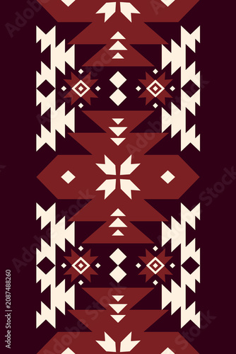 Southwest native seamless pattern ethnic tribal Aztec geometric Navajo Native American fabric earth tone design vector for textile printing