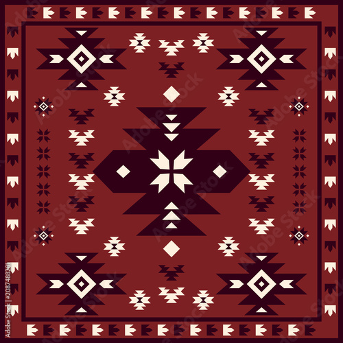 Southwest native seamless pattern ethnic tribal Aztec geometric Navajo Native American fabric earth tone design vector for textile printing