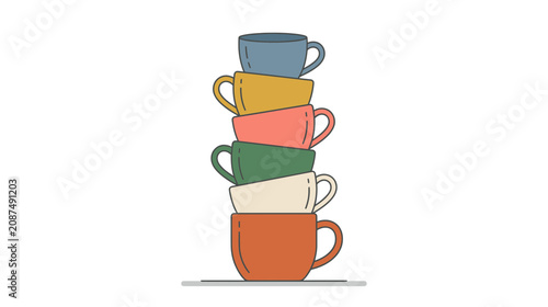 Konstfotografi Stack of Colorful Coffee Cups
