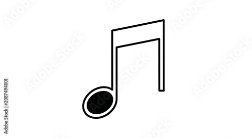 Minimalist black eighth note outline symbol.