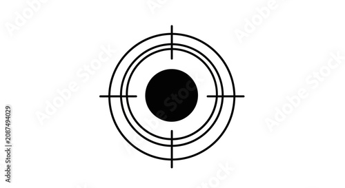 Minimalist bullseye target icon with crosshairs.