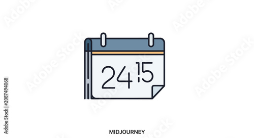 Minimalist desk calendar icon with numbers on white background.