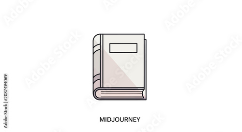 Minimalist closed book outline icon.
