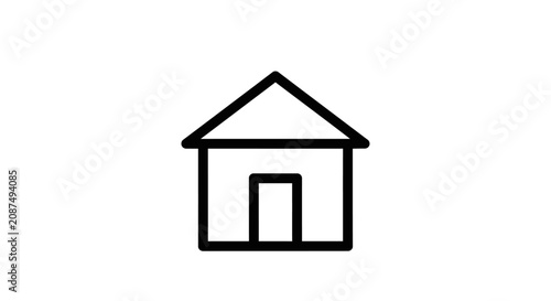 Minimalist house icon representing home and real estate.
