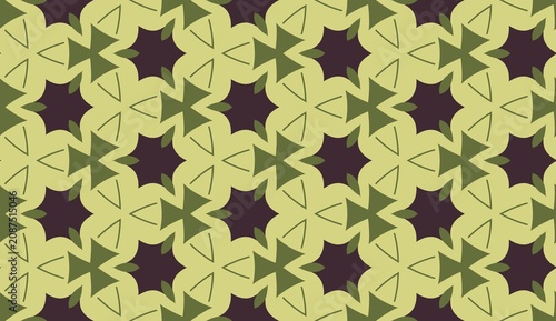 Foto A pattern of green and purple shapes is displayed
