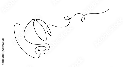 Continuous line drawing of a tilting coffee cup vector Editable stroke.