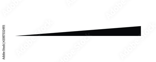 Cuadro en lienzo Black Tapering Speed Line Vector, Minimalist Dynamic Horizontal Wedge Element, A