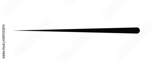 Foto Black Tapered Speed Line Vector Element, Dynamic Motion Blur Tail Stroke, Callig