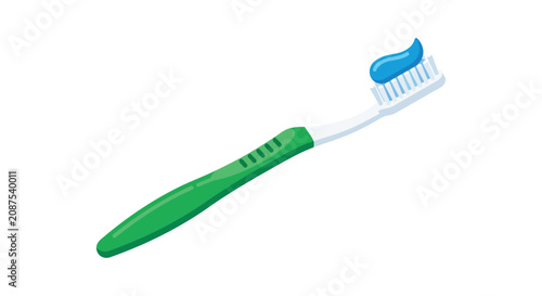 Foto Toothbrush with toothpaste vector illustration on a white background dental hygi