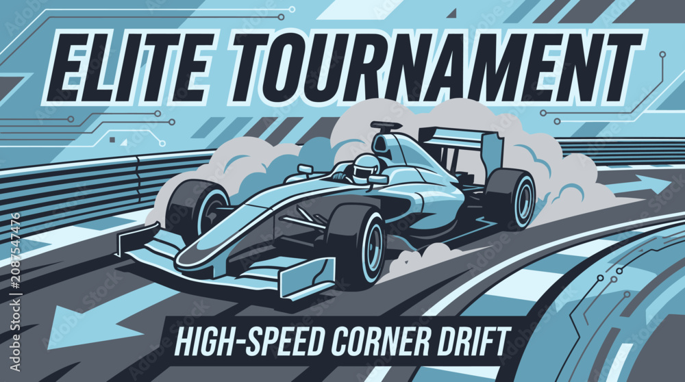Obraz premium Elite Tournament High Speed Corner Drift Racing Art