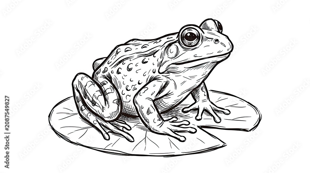 Naklejka premium frog on white background