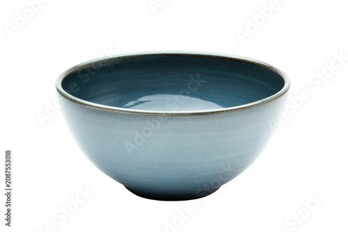 Empty Light Blue Ceramic Bowl With Smooth Glazed Interior On Black Background pottery lightblue