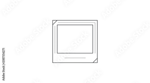 Принти на полотні Retro instant photo frame, vintage polaroid border, blank white background