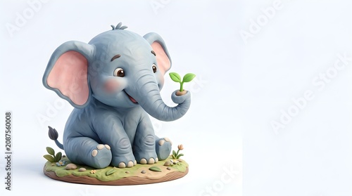 World Elephant Day Conservation Paper Art Elephant Silhouette with Nature Landscape