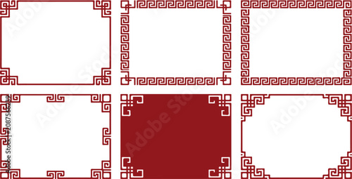 Chinese red rectangle frame vector design.