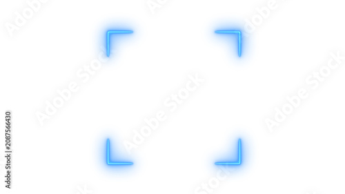 Tableau sur toile Glowing neon focus frame icon isolated on transparent background