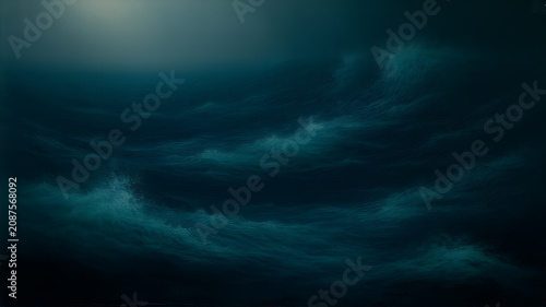 Turbulent dark blue ocean waves a dramatic oil painting with textured brushstrokes and moody lighting aquatic azure brushstroke