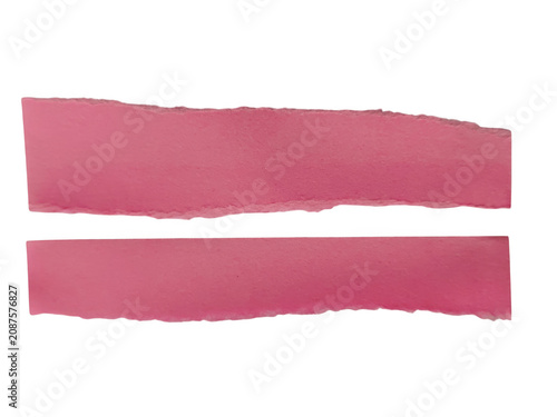 Tableau sur toile Two abstract pink ribbons with frayed edges isolated on transparent background