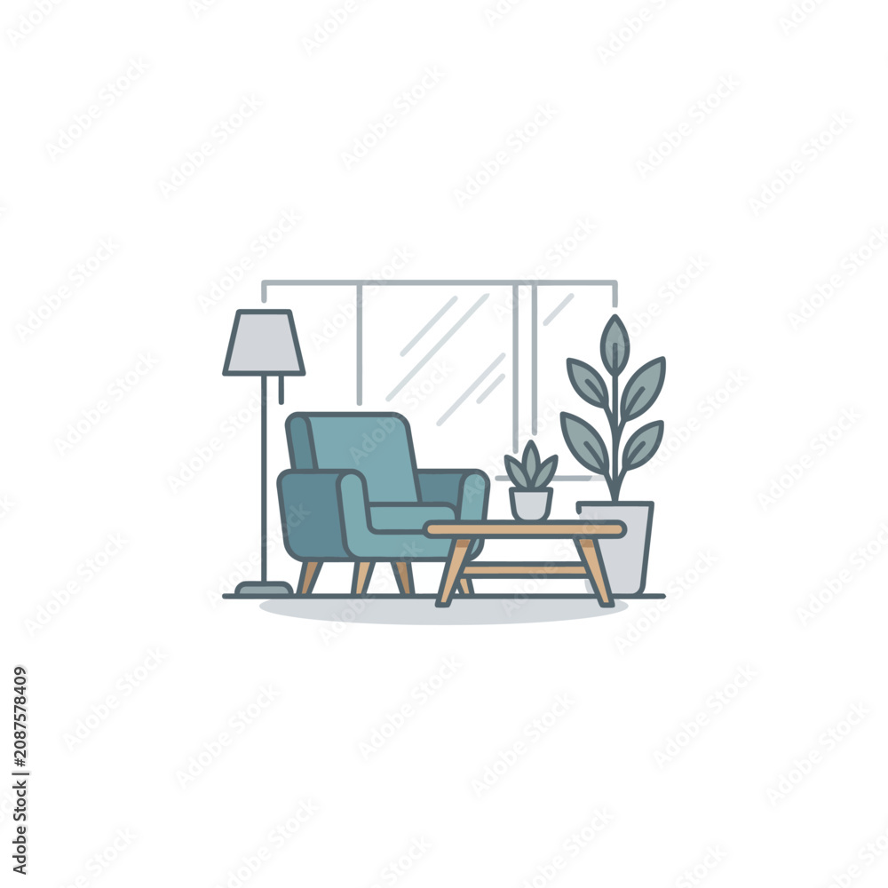 Fototapeta premium Modern living room armchair furniture.