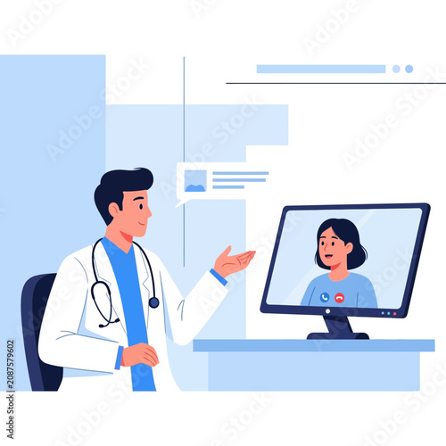 Virtual Doctor Consultation Healthcare Technology Online Professional Medical Advice