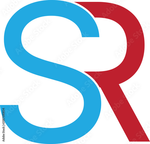 SR Intertwined Letter Logo design concept on white background