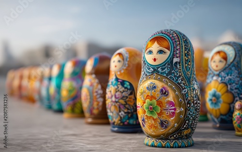 Diverse Collection of Colorful Nested Dolls Showcasing Unique Cultural Designs
