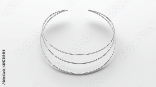 Elegant silver necklace against white backdrop for fashion and design