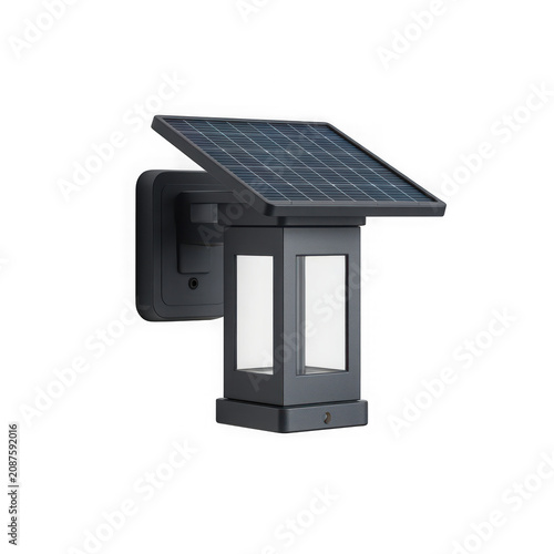 Modern solar-powered outdoor wall light fixture