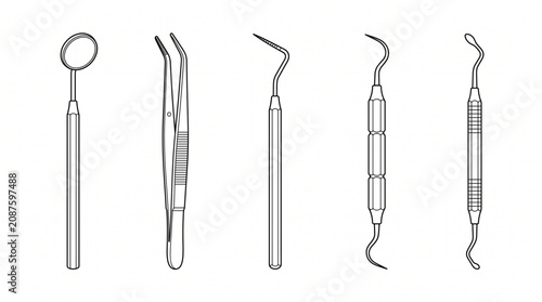 Slika na platnu Dental Examination Tools Set