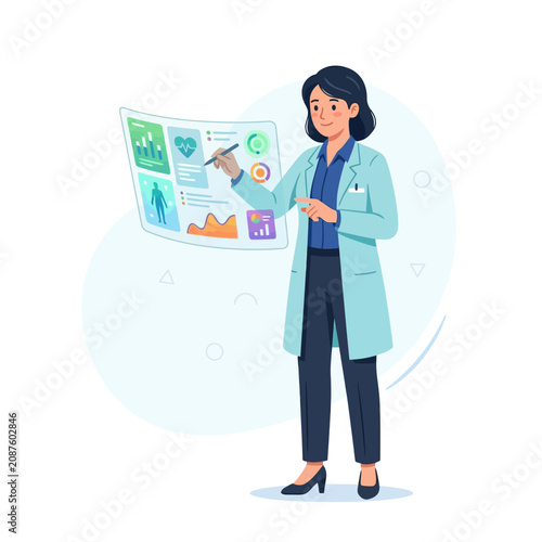 Medical Professional Analyzing Digital Health Data Interface