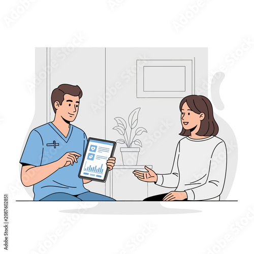 Medical Consultation Patient Doctor Interaction Digital Health Care Plan Presentation