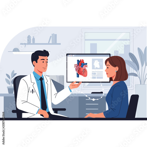 Medical Consultation Physician Explains Heart Health To Patient